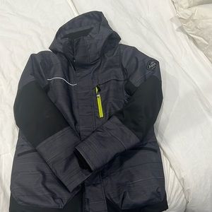 JUPA size 12 grey and black jacket with yellow accent